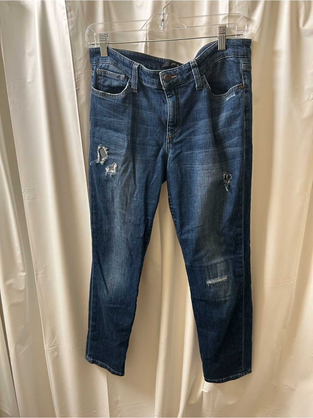Joe's Jeans Women's Straight Leg Dark Blue Distressed Denim